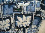 Scrubs Top: "BATIK", Blue and Cream (Hawaiian, Tropical)