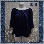WOMENS BEAUTIFUL CRUSHED VELVET OFF SHOULDER TOP SIZE M