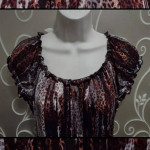 WOMENS CHARMING MULTI COLOR SHEER LEOPARD TOP SIZE M
