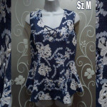 WOMENS CHARMING FLORAL PEPLUM TOP SIZE M