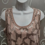 WOMENS TAN SEQUIN TANK TOP SIZE M