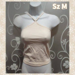 NEW WOMENS BEIGE HALTER TOP SIZE M