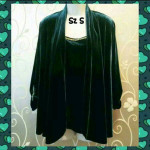 WOMENS GORGEOUS TEAL SOFT VELOUR 2PC TOP & CARDIGAN SIZE S