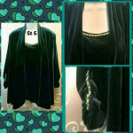 WOMENS GORGEOUS TEAL SOFT VELOUR 2PC TOP & CARDIGAN SIZE S
