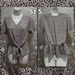 WOMENS SPECKLED PEPLUM TOP SIZE S