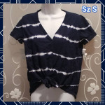 NEW WOMENS BLUE NAUTICAL CROP TOP SIZE S