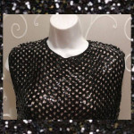 VINTAGE WOMENS BLACK SEQUIN SLEEVELESS FORMAL TOP SIZE S