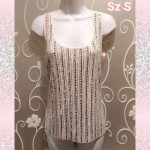 WOMENS BEADED SEQUIN TANK TOP SIZE S