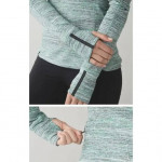 LULULEMON GREEN BLACK SPACE DYE LONG SLEEVE TOP Sz 6
