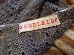 WOODLEIGH STRIPED TOP w GRAY CROCHET KNIT BACK Sz Small