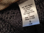WOODLEIGH STRIPED TOP w GRAY CROCHET KNIT BACK Sz Small