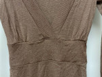 MICHAEL STARS BROWN METALLIC DEEP V TUNIC TOP