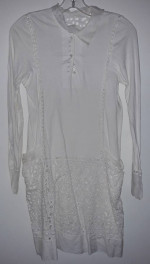 White cotton dress top and slip