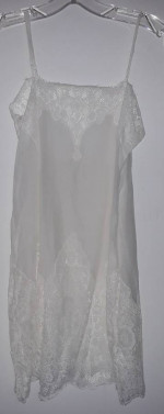 White cotton dress top and slip