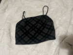 Black plaid crop top