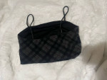 Black plaid crop top
