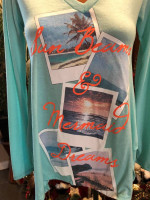 NWOTs! Belle du jour mint green long sleeve top, size xs, s, m