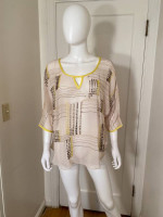 MATTY M. SHEER BEADED TOP Size Small