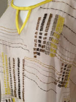 MATTY M. SHEER BEADED TOP Size Small
