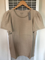 (NEW)-3 SIZES-WOMEN’S J.CREW ORGANIC SLUB COTTON FLUTTER-SLEEVE TSHIRT