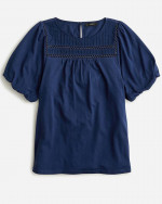 (NEW) (4 SIZES AVAILABLE) WOMEN’S J.CREW LACE-TRIM PUFF-SLEEVE T-SHIRT