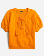 (NEW) (2 SIZES) WOMEN’S J.CREW UNIVERSITY TERRY LACE-UP SHIRT