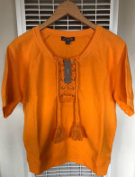 (NEW) (2 SIZES) WOMEN’S J.CREW UNIVERSITY TERRY LACE-UP SHIRT