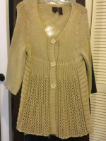 Women's Size Large Tan Cardigan Tunic in Tan - Works for Maternity!