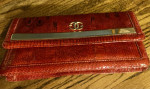 Red purse made of real snake skin Taylor made