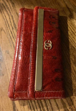 Red purse made of real snake skin Taylor made