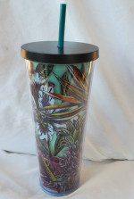 2016 Starbucks Tropical Floral Teal 24oz Tumbler New without tags