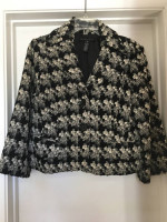 Robert Rodriguez Black & White Wool Blend Jacket Size 12