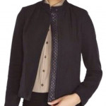 VINCE BLACK COTTON JACKET w LEATHER TRIM Sz XL