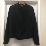 VINCE BLACK COTTON JACKET w LEATHER TRIM Sz XL