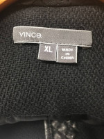 VINCE BLACK COTTON JACKET w LEATHER TRIM Sz XL