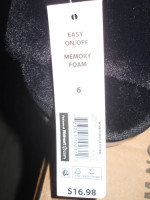 New-never worn; Black open toe memory foam/fuzzy Slippers - Size 6