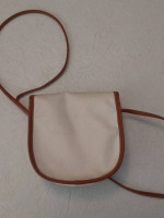 🔶 "ESPRIT" white leather Vintage shoulder bag