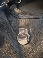 Beautiful Soft, Calvin Klein textured leather black shoulder bag