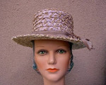 Vintage Women's Straw Hat Filbert Orcel Paris 1950's