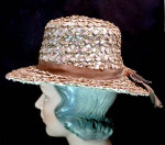 Vintage Women's Straw Hat Filbert Orcel Paris 1950's