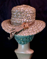 Vintage Women's Straw Hat Filbert Orcel Paris 1950's