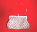 Vintage Delill Evening Bag Silver Mesh Clear Rhinestones West Germany