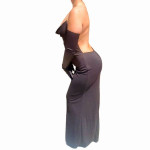 Vintage Fashion 1001 Nights Backless Chain Cross Back Strap Bias Gown 90s Y2K