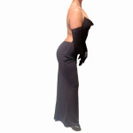 Vintage Fashion 1001 Nights Backless Chain Cross Back Strap Bias Gown 90s Y2K
