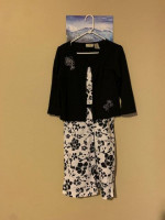 White dress with flower designs