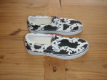 Brand New - Vans Customs Slip On - White Cow Print - Men's Size 8.5