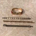 Salvatore Ferragamo bracelets bracelet gold silver red leather Gancini