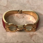 Salvatore Ferragamo bracelets bracelet gold silver red leather Gancini