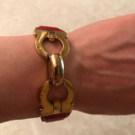 Salvatore Ferragamo bracelets bracelet gold silver red leather Gancini