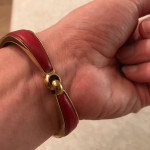 Salvatore Ferragamo bracelets bracelet gold silver red leather Gancini